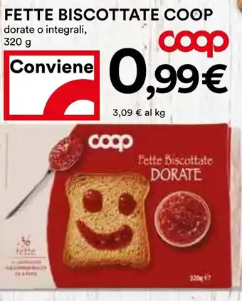 Coop FETTE BISCOTTATE COOP dorate o integrali, 320 g offerta