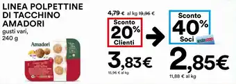 Coop LINEA POLPETTINE DI TACCHINO AMADORI gusti vari. 240 g offerta