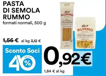 Coop PASTA DI SEMOLA RUMMO formati normali, 500 g offerta