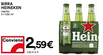 Coop BIRRA HEINEKEN regular, 3 x 330 ml offerta