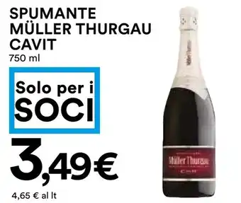 Coop SPUMANTE MÜLLER THURGAU CAVIT 750 ml offerta