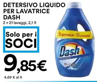 Coop DETERSIVO LIQUIDO PER LAVATRICE DASH 2 x 21 lavaggi, 2,1 lt offerta