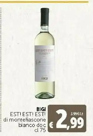 Deco Supermercati Bigi Vino bianco offerta
