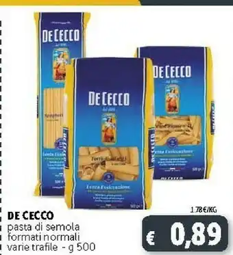 Deco Supermercati De Cecco Pasta di semola offerta