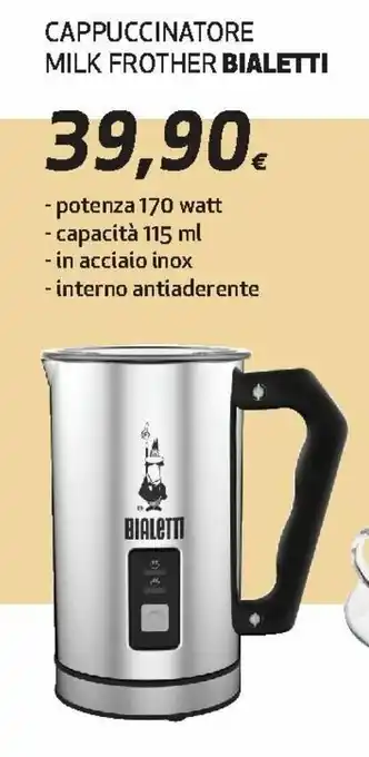 Ipercoop Bialetti Cappuccinatore Milk Frother 115ml offerta