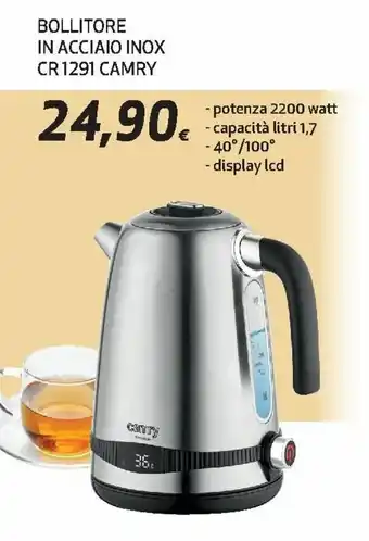 Ipercoop Camry Bollitore in Acciaio Inox 1291cr 1,7 litri offerta