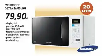 Ipercoop Samsung Microonde GE73A 20 litri offerta