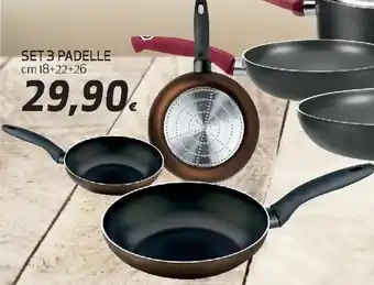 Ipercoop Set 3 Padelle 18+22+26cm offerta