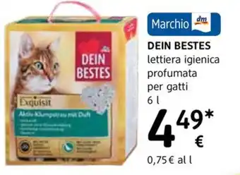 dm drogerie markt Marchio DEIN BESTES lettiera igienica profumata per gatti 6 L offerta