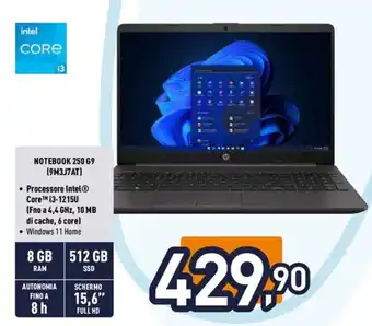 Unieuro HP NOTEBOOK 250 G9 (9M3J7AT) offerta