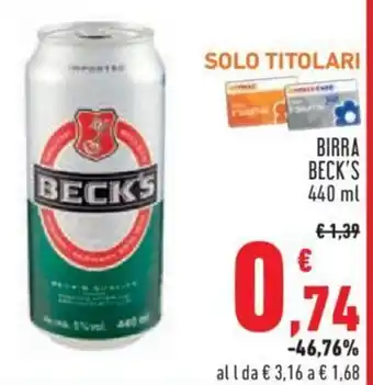 Conad City BIRRA BECK'S 440 ml offerta