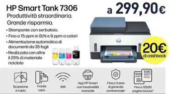 Unieuro HP Smart Tank 7306 offerta