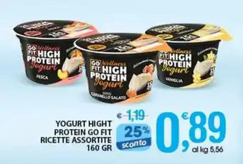 Qui Discount YOGURT HIGHT PROTEIN GO FIT RICETTE ASSORTITE 160 GR offerta