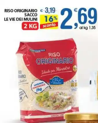 Qui Discount RISO ORIGINARIO SACCO LE VIE DEI MULINI 2 KG offerta