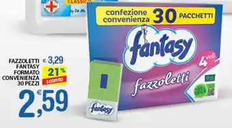 Qui Discount FAZZOLETTI FANTASY FORMATO CONVENIENZA 30 PEZZI offerta