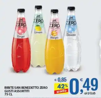 Qui Discount BIBITE SAN BENEDETTO ZERO GUSTI ASSORTITI 75 CL offerta