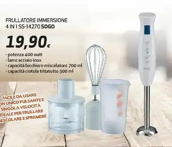 Ipercoop Sogo Frullatore Immersione 4 in 1 SS-14270 offerta