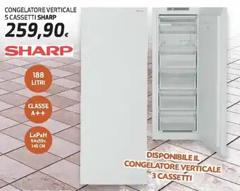 Ipercoop Sharp Congelatore Verticale 5 Cassetti offerta