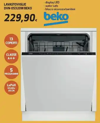 Ipercoop Beko Lavastoviglie DVN-05320W offerta