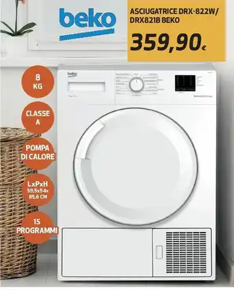 Ipercoop beko Asciugatrice DRX-822W/DRX821B offerta
