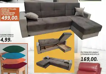Ipercoop Divano Letto Lara Angolare con Contenitore 255x85/145x90cm offerta