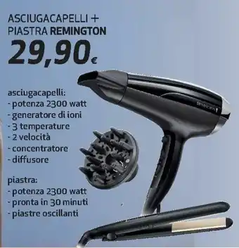 Ipercoop Remington Asciugacapelli + Piastra offerta