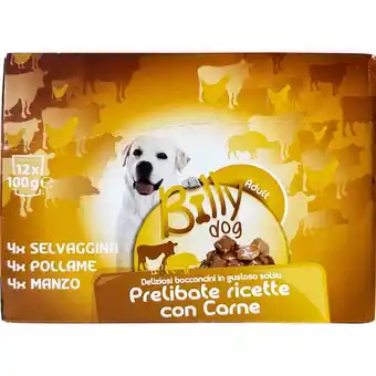 Qui Discount BILLY DOG CARNE MULTIBOX 100 GR X 12 offerta