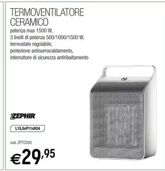 Brico OK Zephir Termoventilatore Ceramico 1500 W offerta