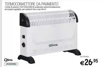 Brico OK Qlima ECH4020 Stufetta Elettrica Radiatore Senza Olio Interno Nero, Bianco 2000 W offerta