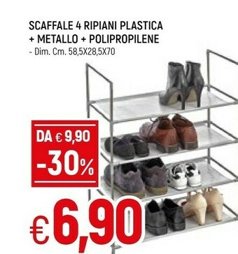 Famila Scaffale 4 Ripiani Plastica + Metallo + Polipropilene offerta