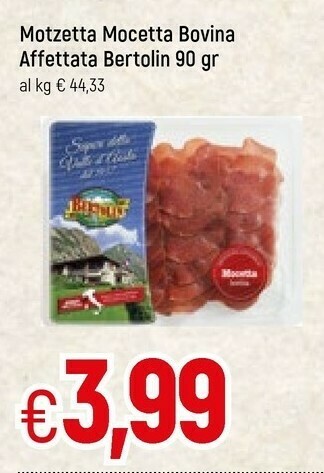 Famila Bertolin Motzetta Mocetta Bovina Affettata 90 Gr offerta