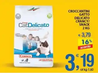 Qui Discount CROCCANTINI GATTO DELICATO CRANCY/ SNACK 2 KG offerta