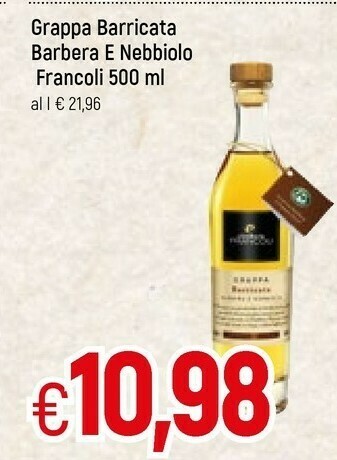 Grappa Barricata Barbera E Nebbiolo Francoli