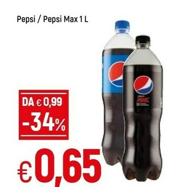 Famila Pepsi Max Gusto Zero Zucchero 1000 G(ml) offerta