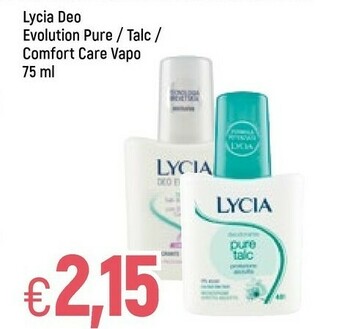 Famila Lycia Deo Evolution Pure / Talc / Comfort Care Vapo offerta