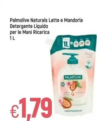Famila Palmolive Naturals Latte E Mandorla Detergente Liquido Per Le Mani Ricarica 1000 Ml offerta