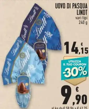 Conad City UOVO DI PASQUA LINDT vari tipi 240 g offerta