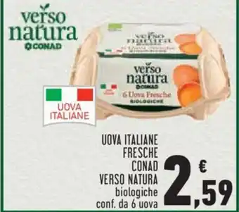 Conad City UOVA ITALIANE FRESCHE CONAD VERSO NATURA biologiche conf. da 6 uova offerta