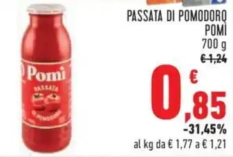 Conad City PASSATA DI POMODORO POMÌ 700 g offerta
