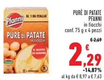 Conad City PURÈ DI PATATE PFANNI in fiocchi conf. 75 g x 4 pezzi offerta