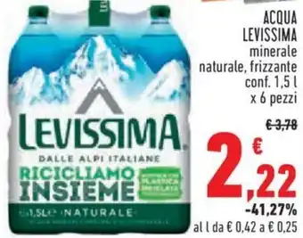 Conad City ACQUA LEVISSIMA minerale naturale, frizzante conf. 1,5 l x 6 pezzi offerta