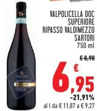 VALPOLICELLA DOC SUPERIORE RIPASSO VALDIMEZZO SARTORI 750 ml