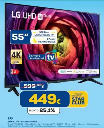 Euronics LG SMART TV - 55UR73006LA offerta