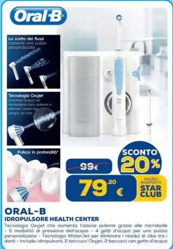 Euronics ORAL-B IDROPULSORE HEALTH CENTER offerta