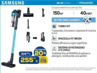 Euronics SAMSUNG Scopa elettrica senza filo offerta