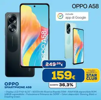 Euronics OPPO SMARTPHONE A58 offerta