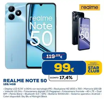 Euronics REALME NOTE 50 offerta