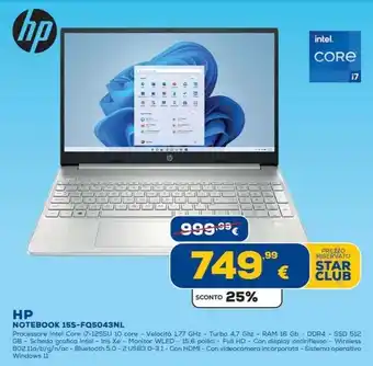 Euronics hp NOTEBOOK 15S-FQ5043NL offerta
