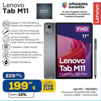 Euronics Lenovo Tab M11 offerta