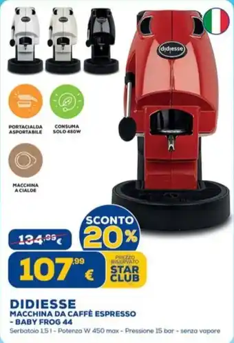 Euronics DIDIESSE MACCHINA DA CAFFÈ ESPRESSO offerta